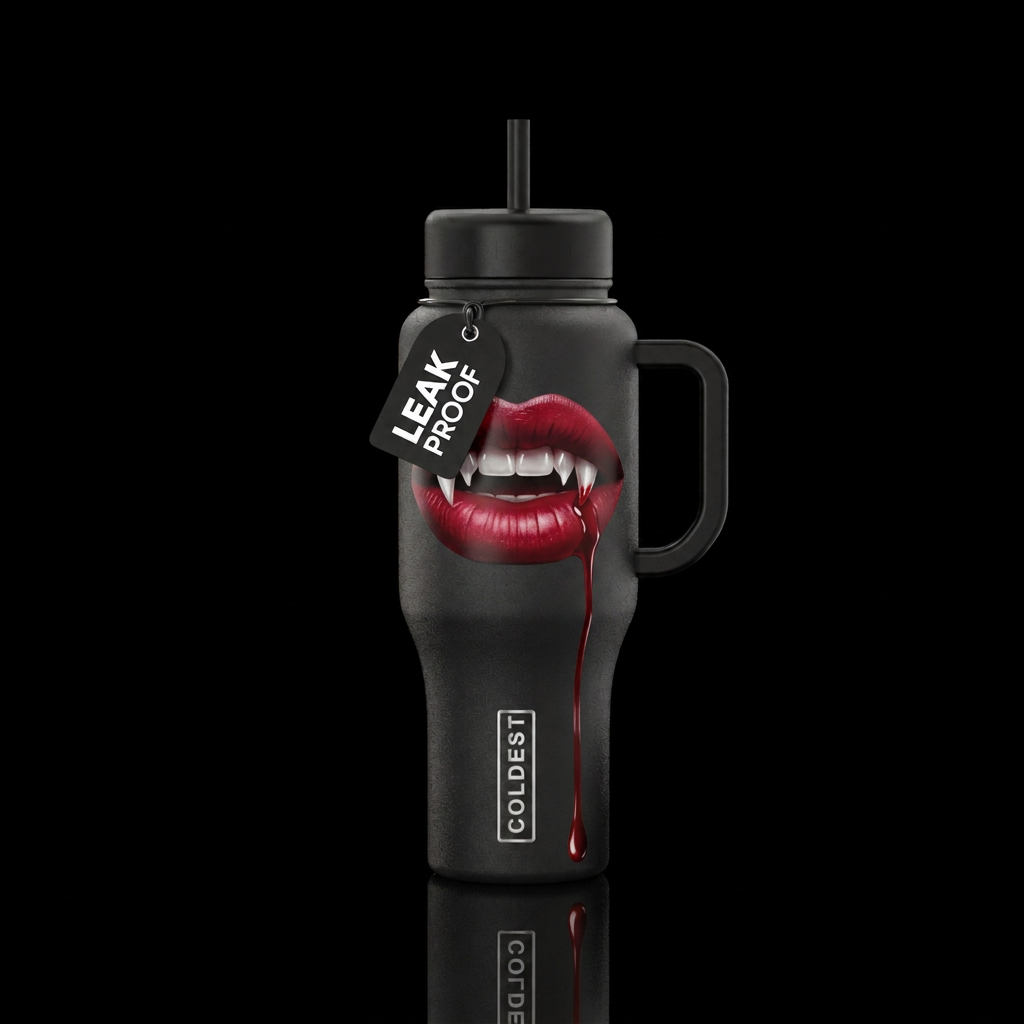 Midnight's kiss water bottle design