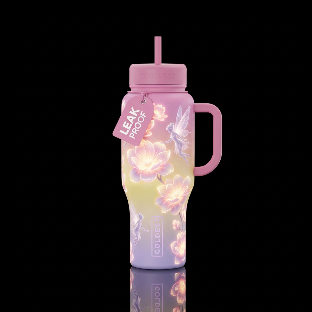 Glowie dust water bottle design
