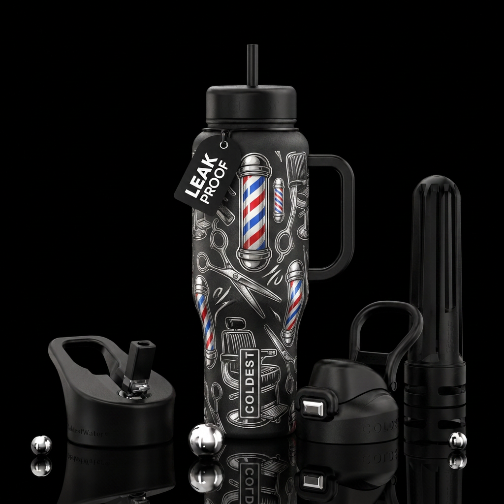 The Barber water bottle design