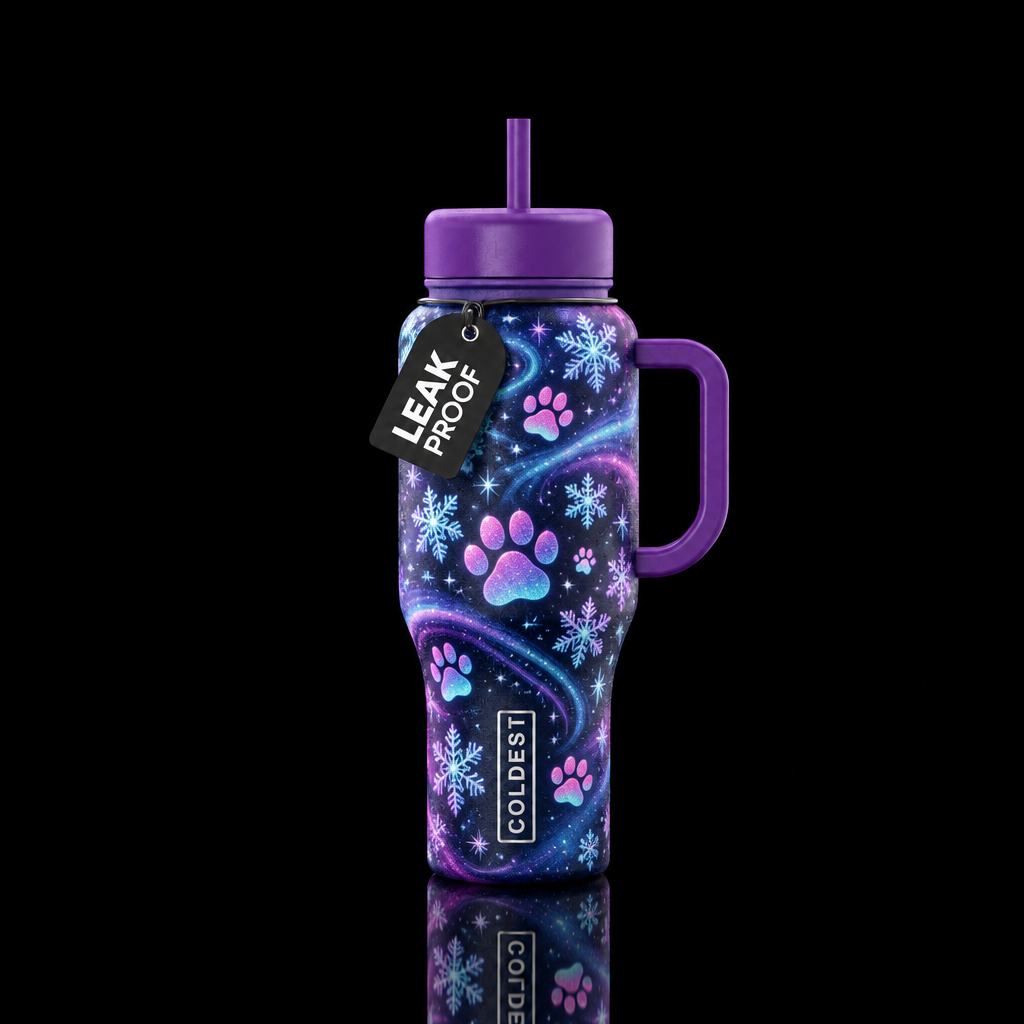 Snowy Paws water bottle design