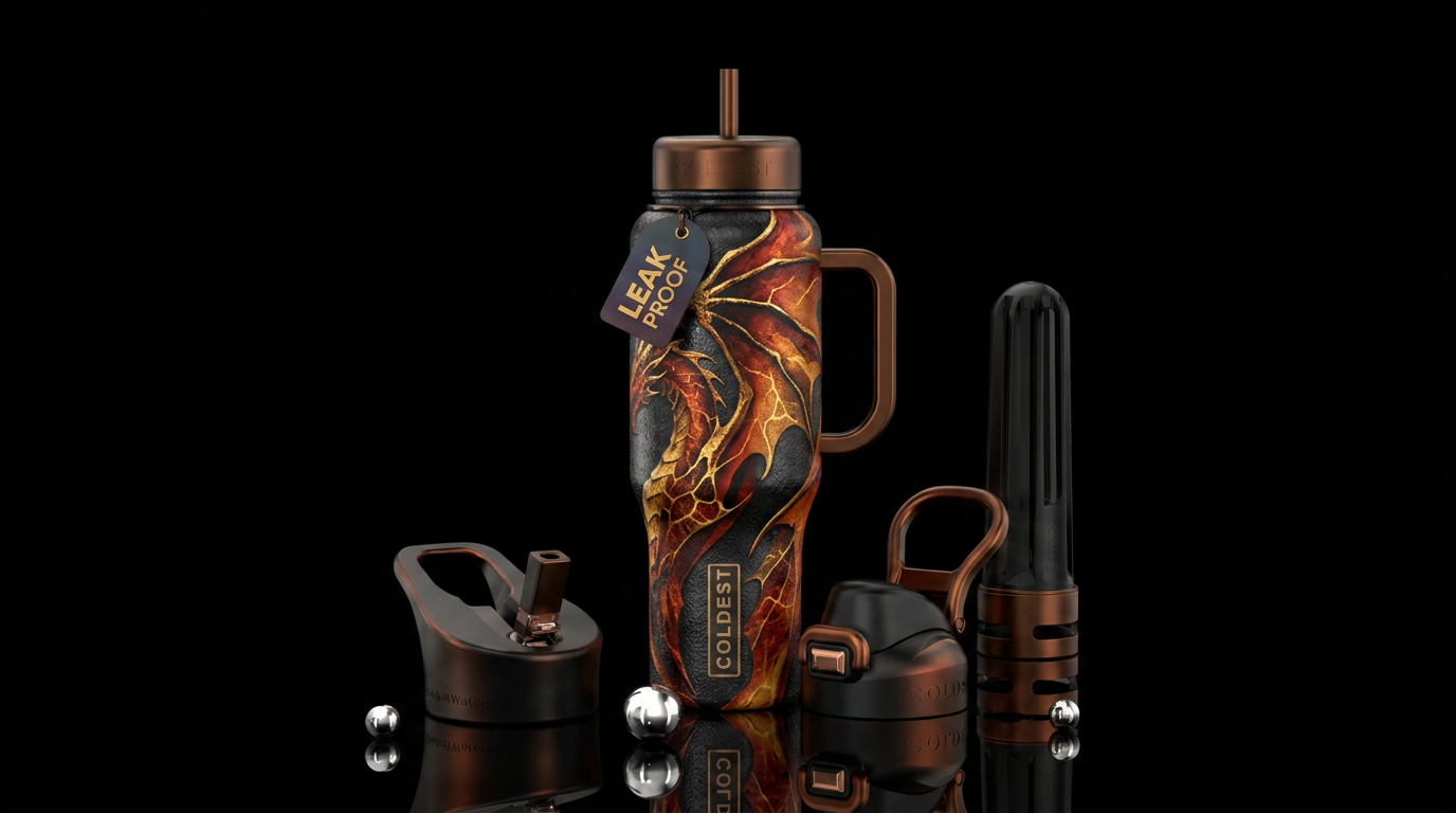 A dragon cup inspired by 4th wing water bottle design