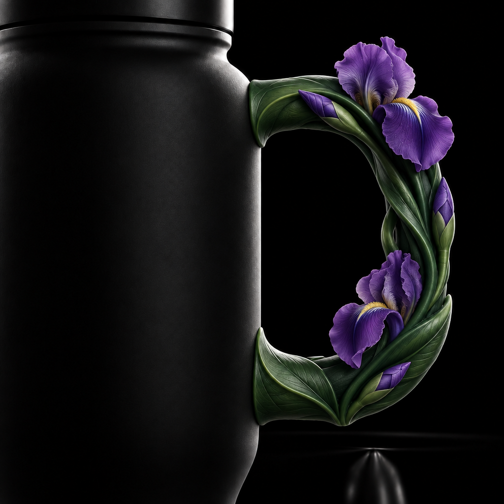 Purple Irises water bottle design