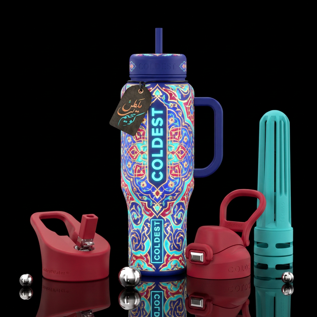 persian, zen, glowie water bottle design