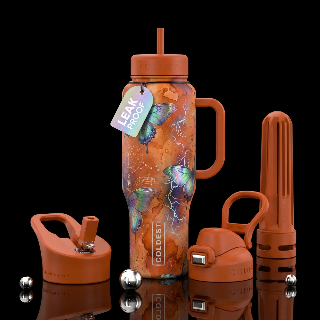 realism, fantasy, electric, modern, rustic, artist... water bottle design
