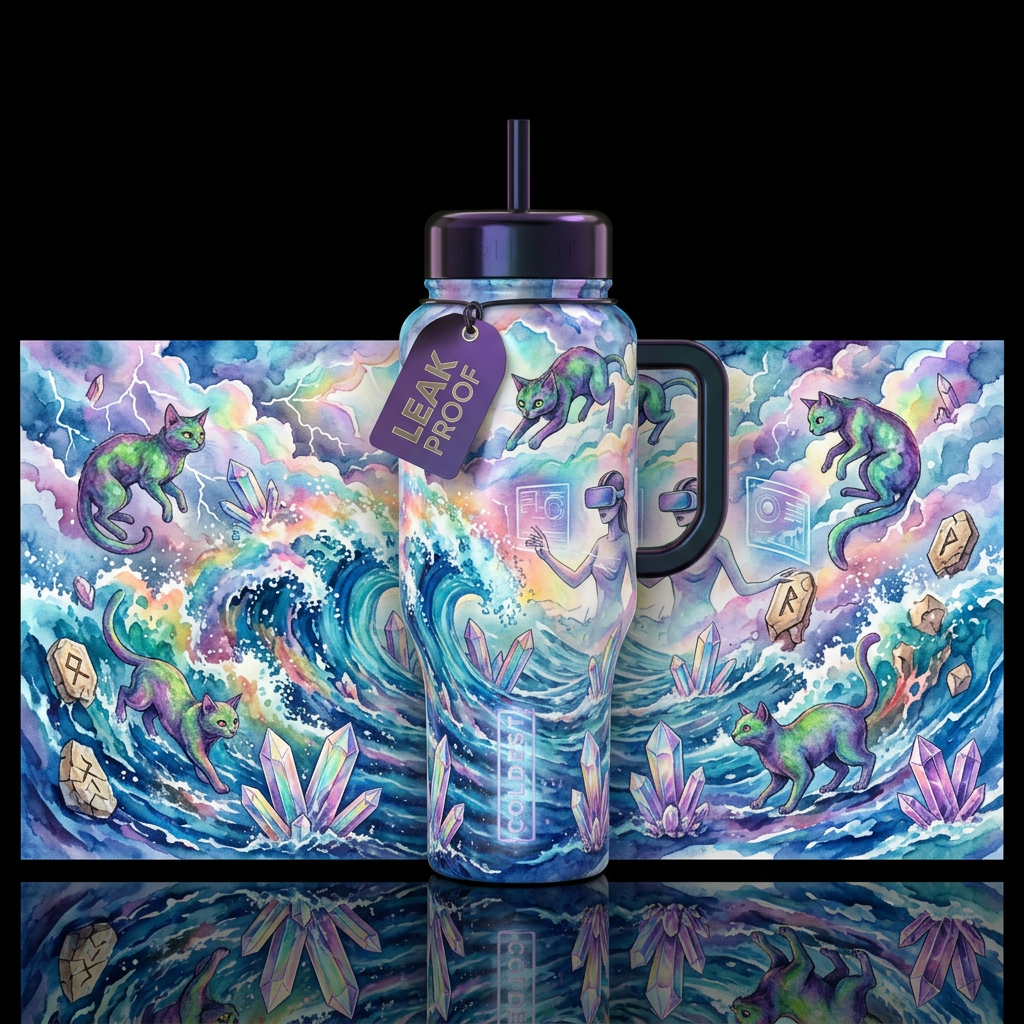 old, ocean, explosive, ocean, clouds, magic, old, ... water bottle design