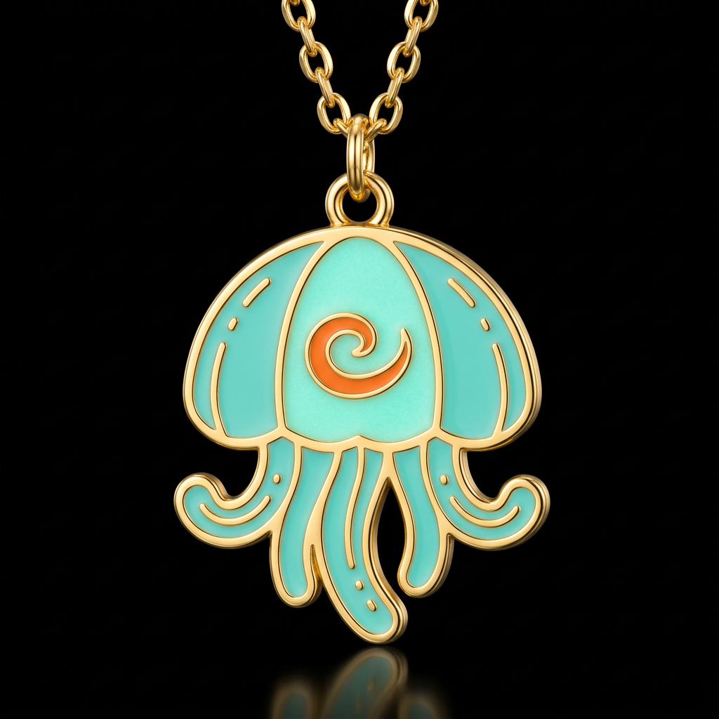Blue jellyfish water bottle design