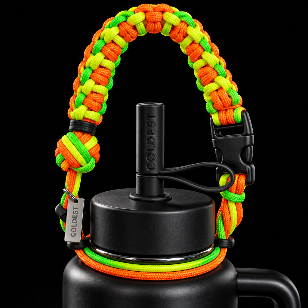 Bright neon water bottle design
