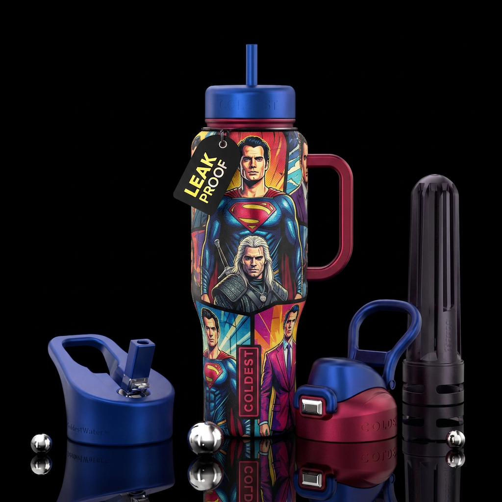 Henry Cavill water bottle design