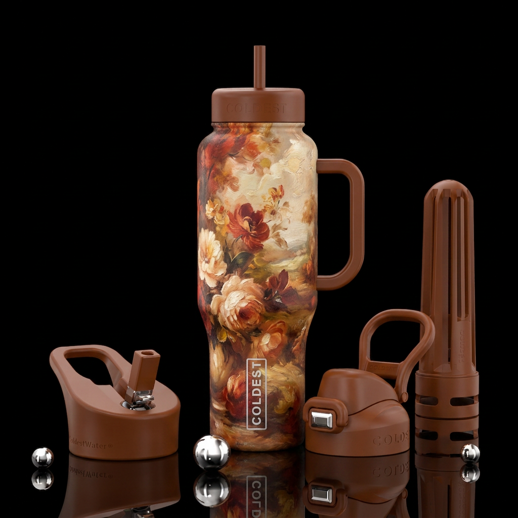 Inspired by classic oil paintings with soft brushs... water bottle design