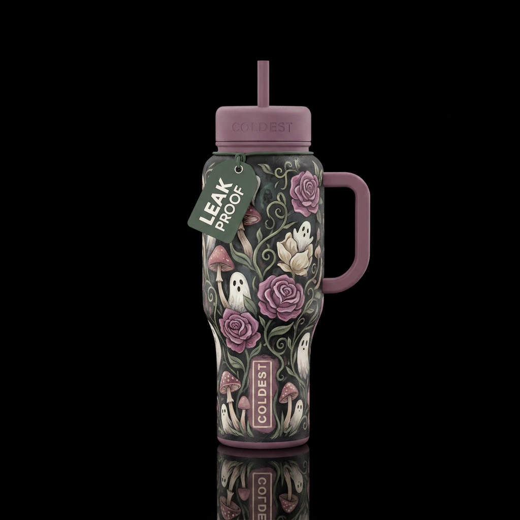 Ghost Garden  “Vintage wildflower garden with tiny... water bottle design