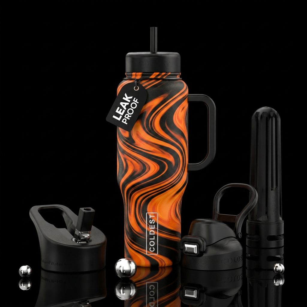 Colors of Halloween water bottle design