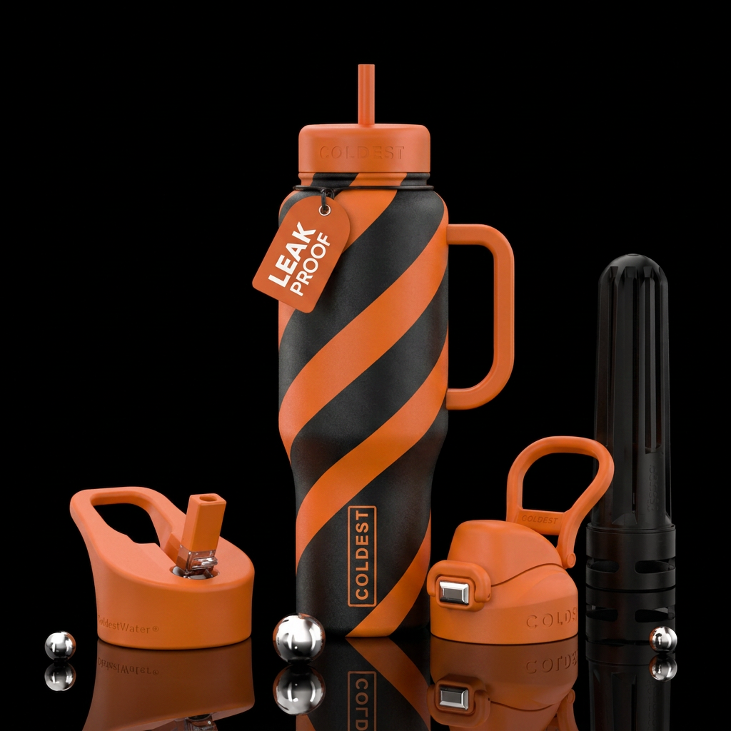 Halloween stripes water bottle design