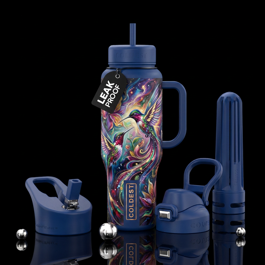 Hummingbirds magic water bottle design