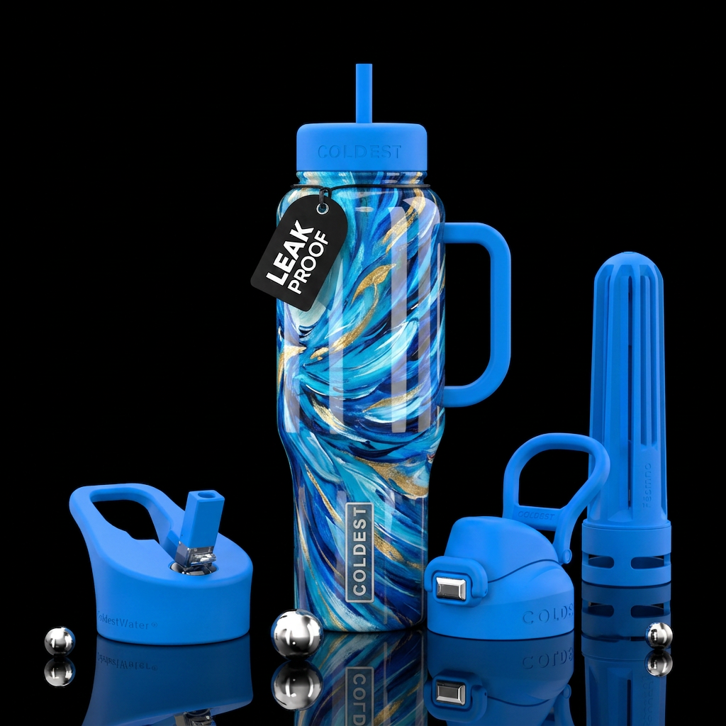 Blue bird water bottle design