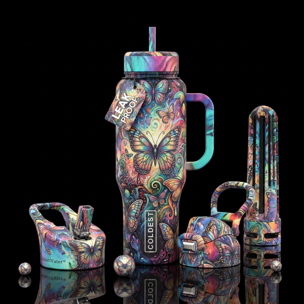 Butterfly water bottle design