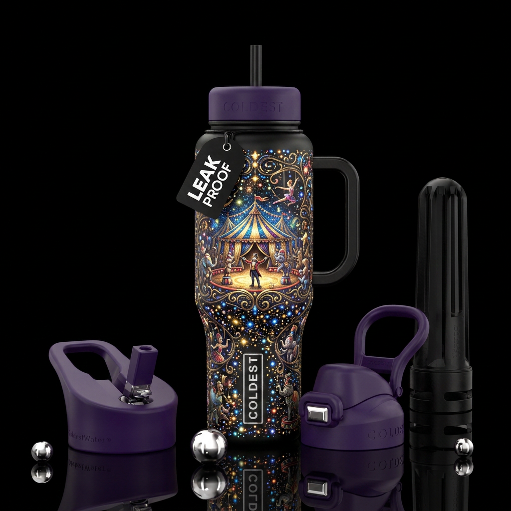 Circus circus water bottle design