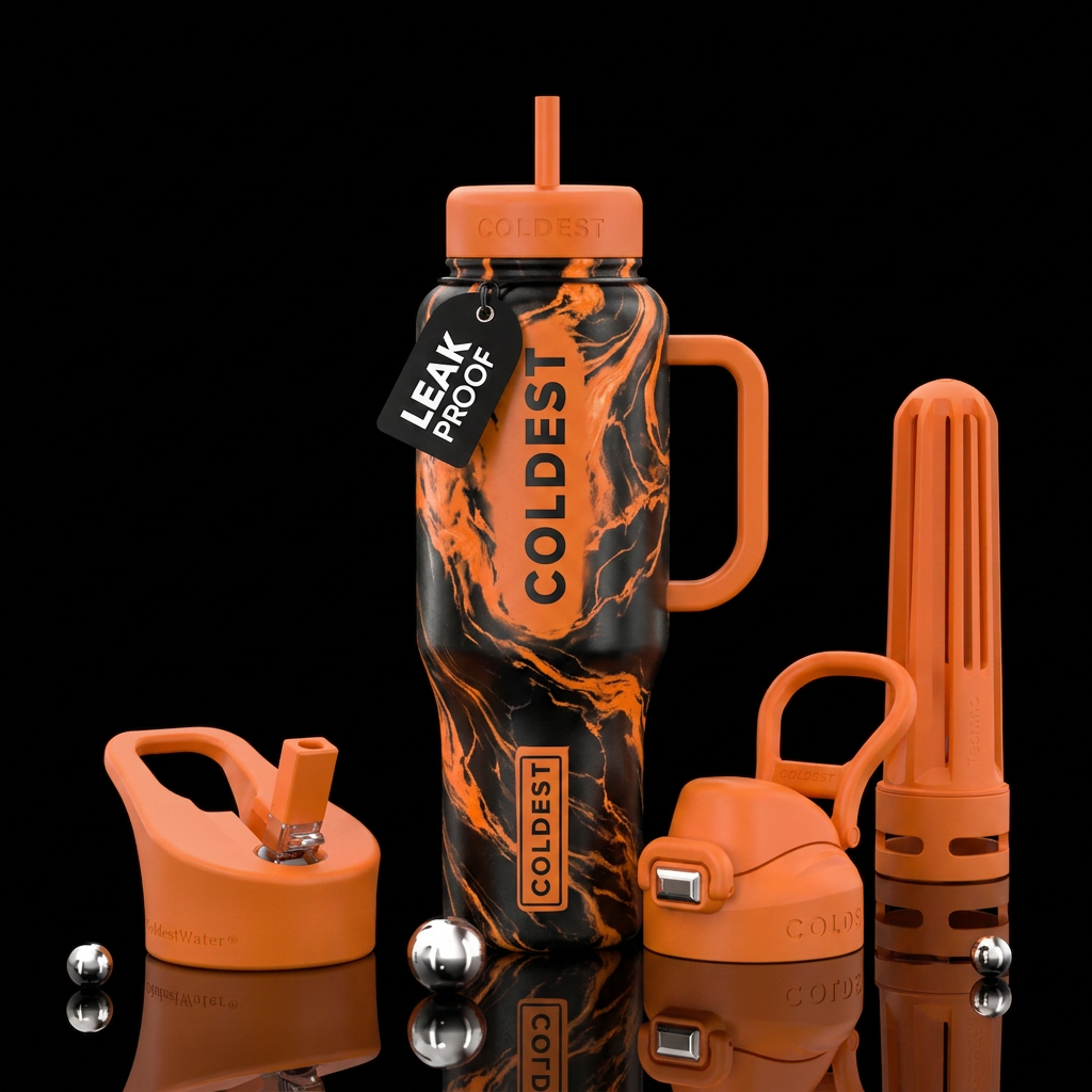 Halloween colors water bottle design
