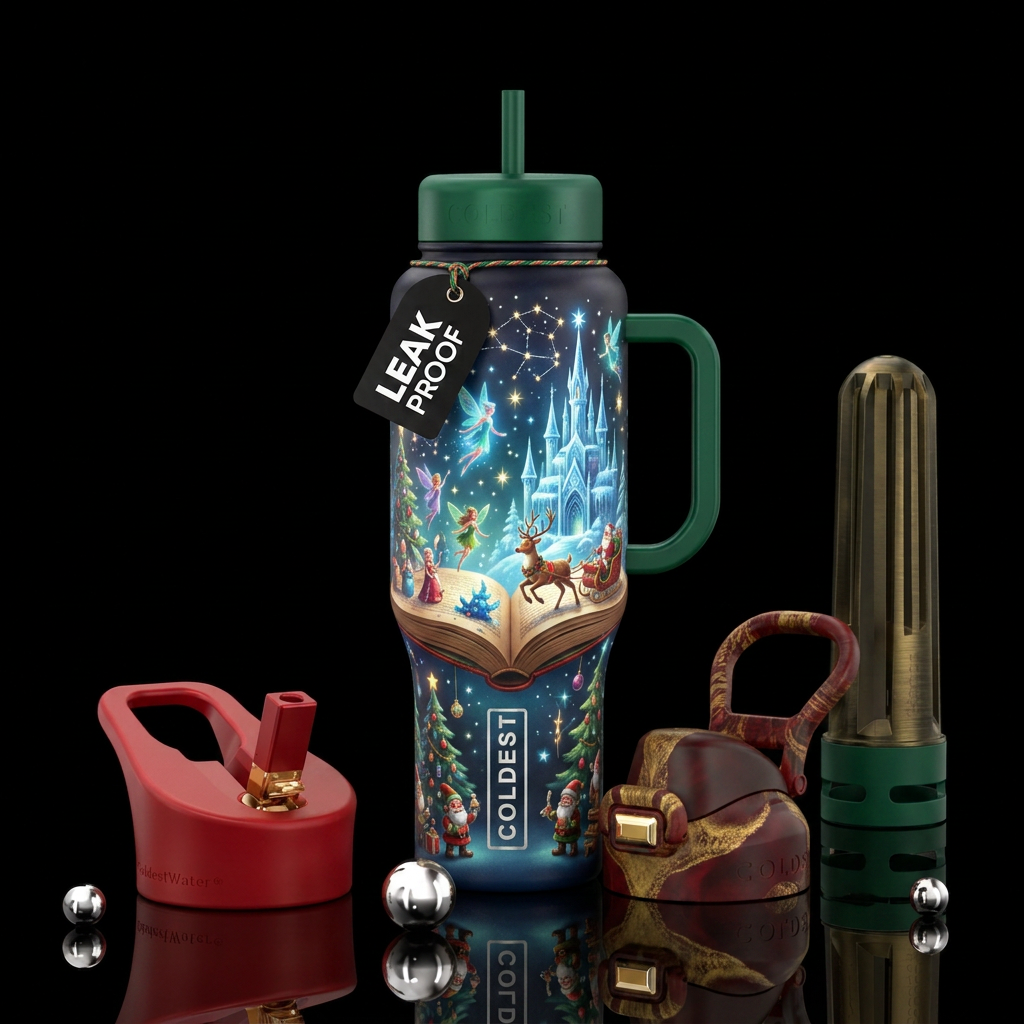 Christmas fantasy water bottle design