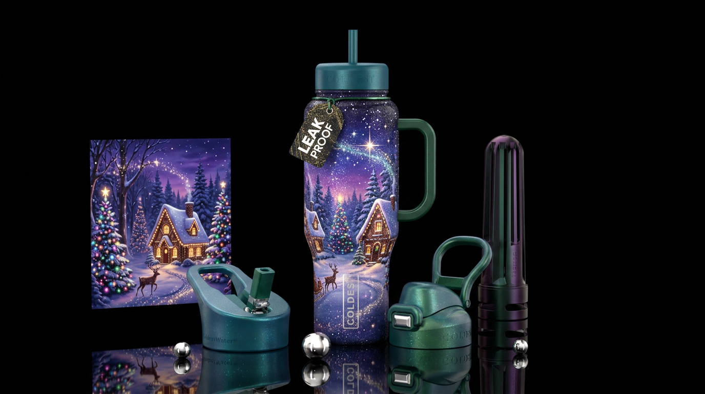 Christmas time water bottle design