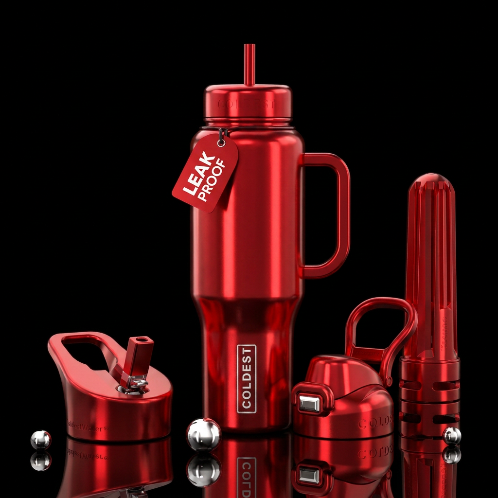 Christmas red water bottle design