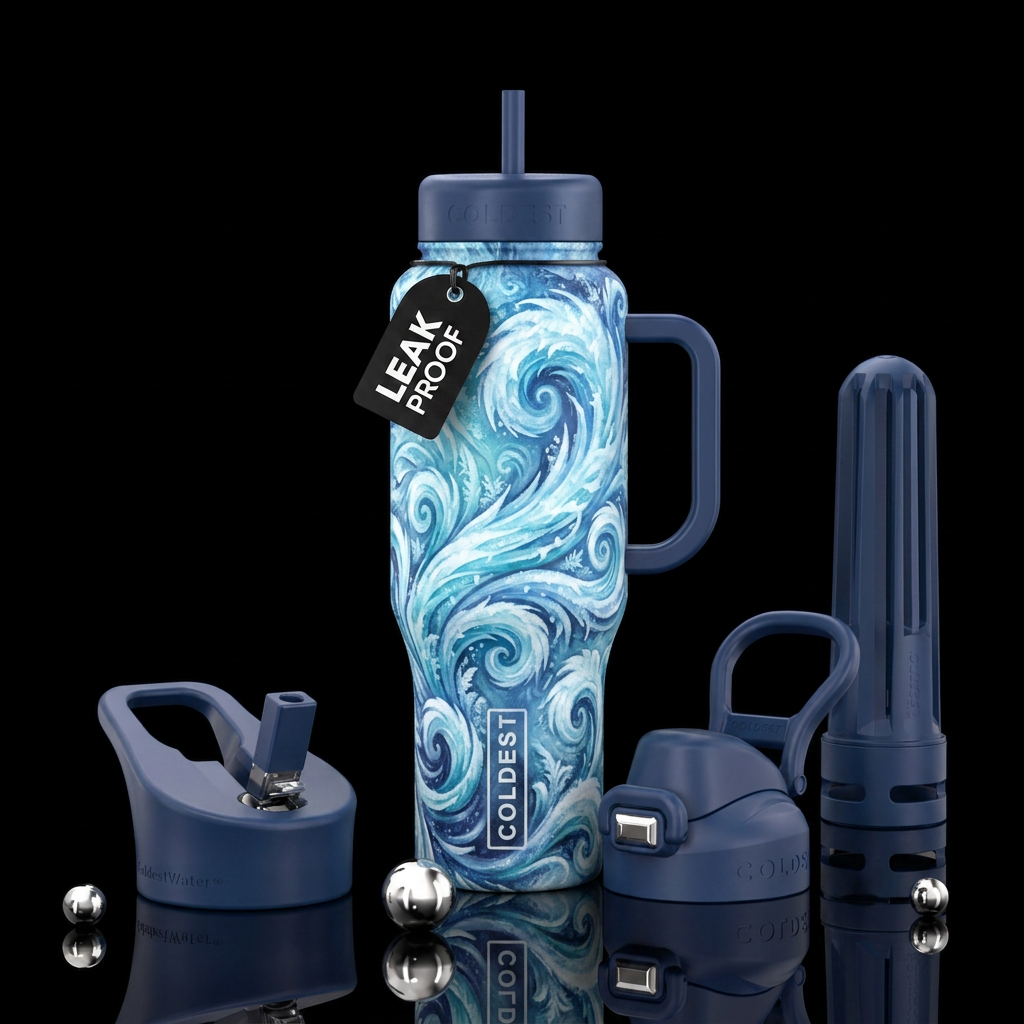 Winter winds water bottle design