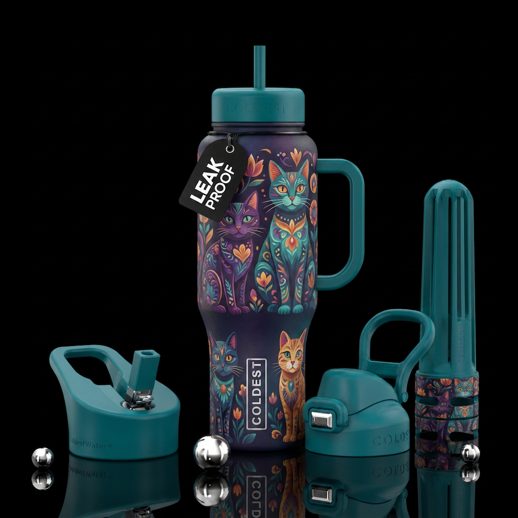 Beautiul cat design water bottle design