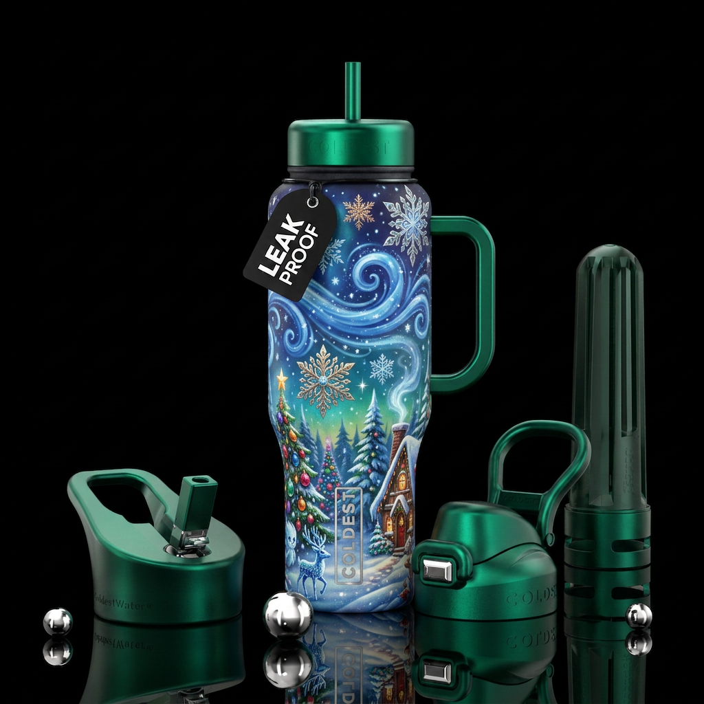 Holiday happyness water bottle design