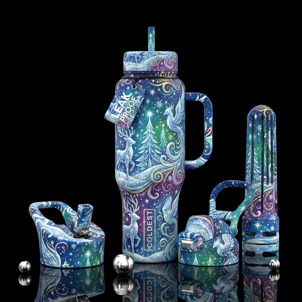 Beauty at Christmas water bottle design