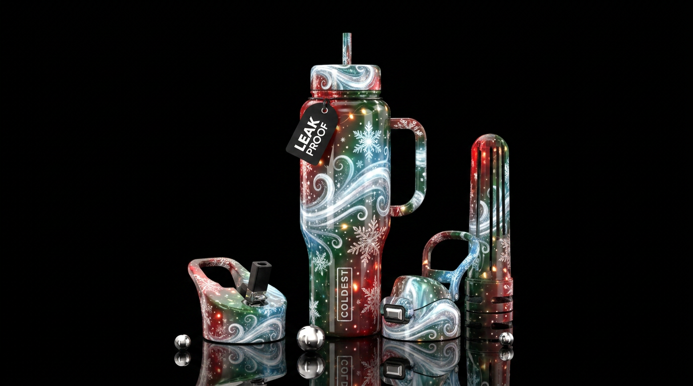 Christmas winds water bottle design