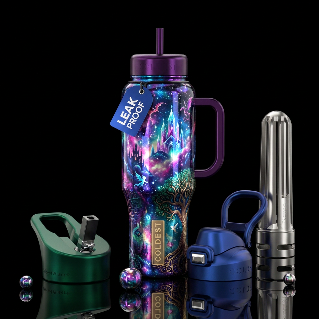 Far away land water bottle design