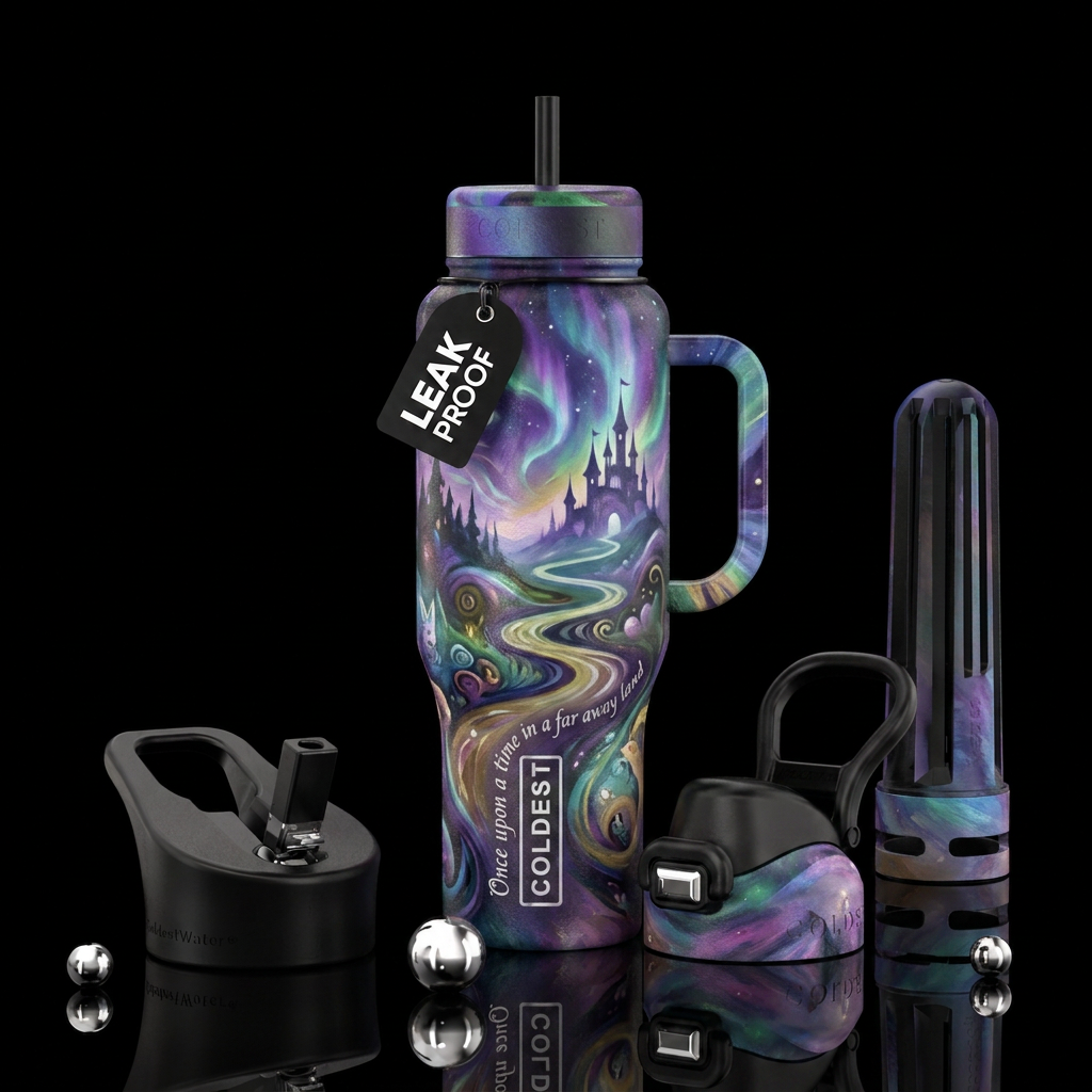 Once upon a time in a far away land water bottle design