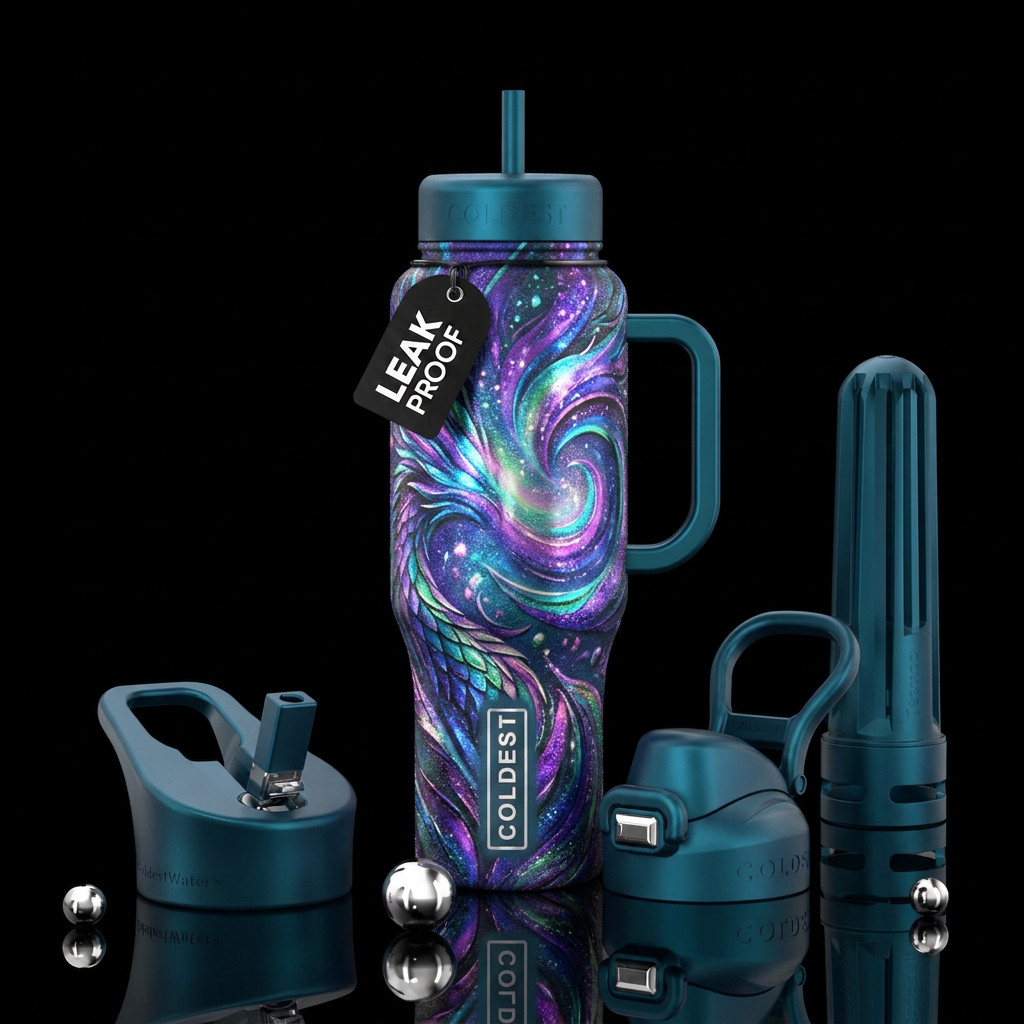 Fantasy of colors water bottle design