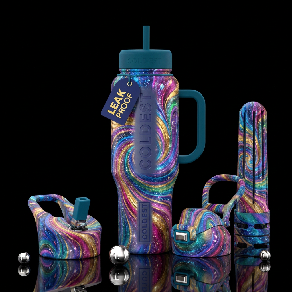 Color explosion water bottle design