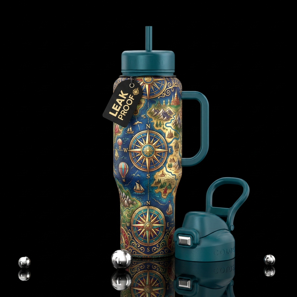Compass water bottle design