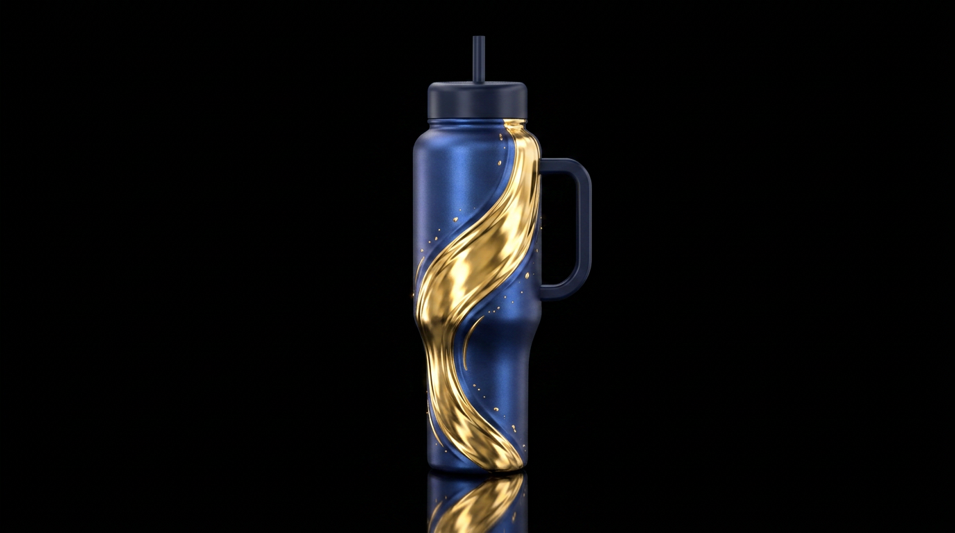 Stay calm water bottle design