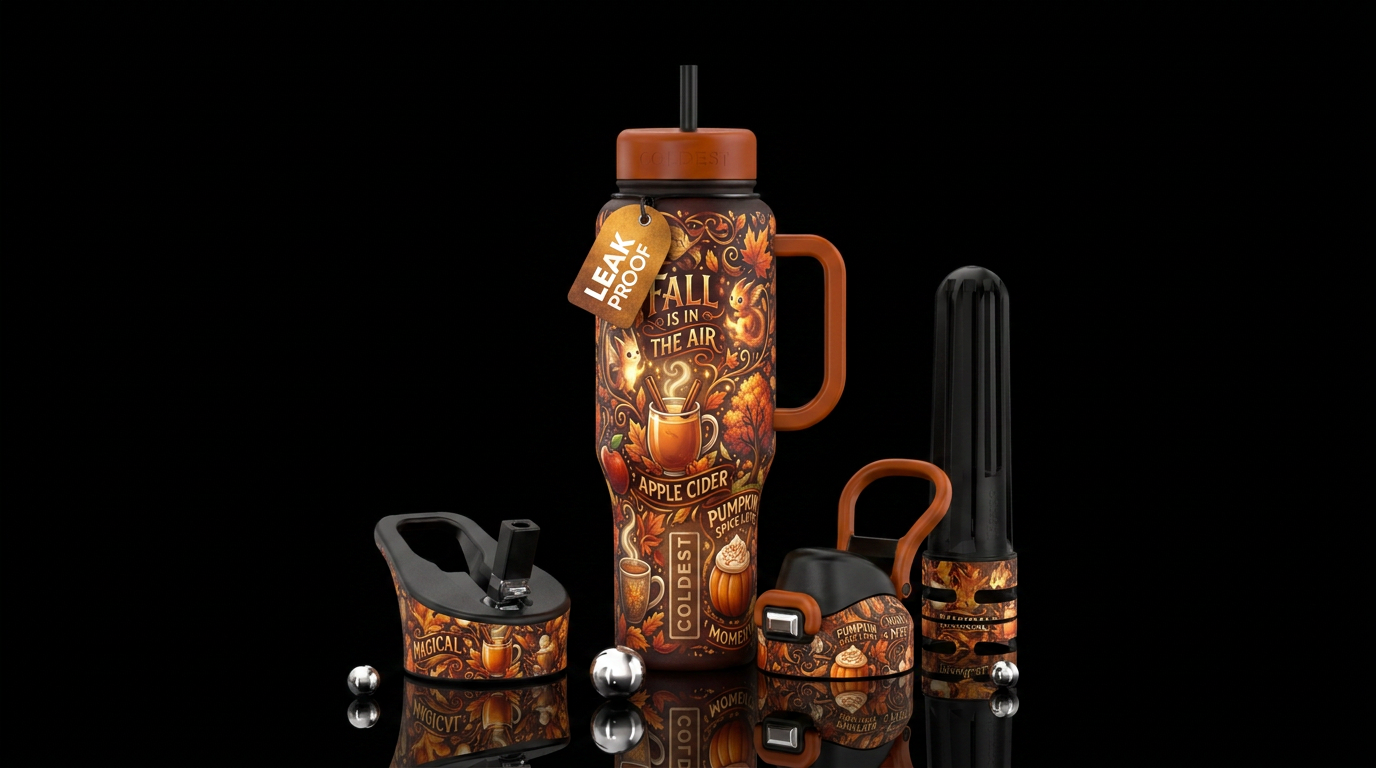 Fall is in the air water bottle design