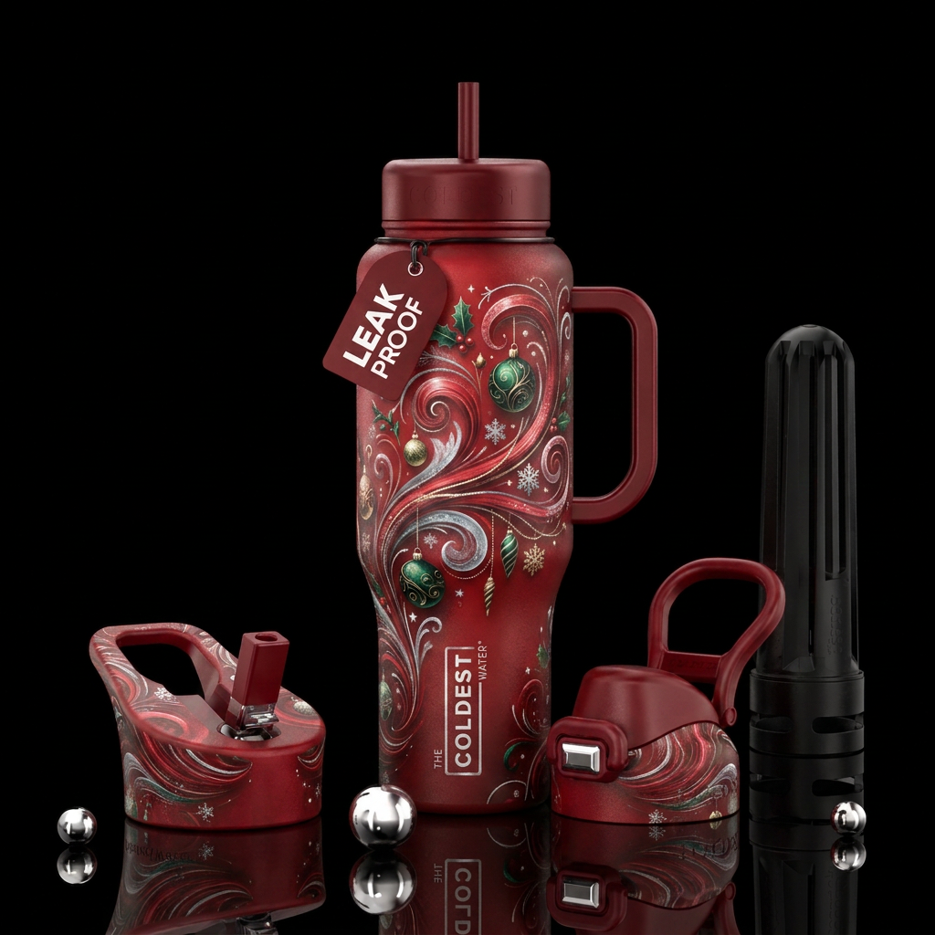 Christmas winds water bottle design