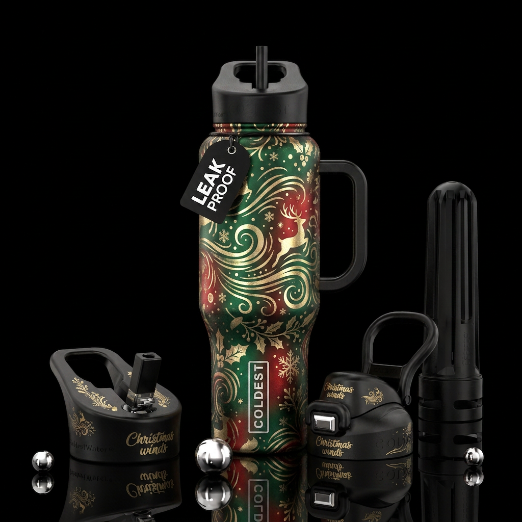 Christmas winds water bottle design