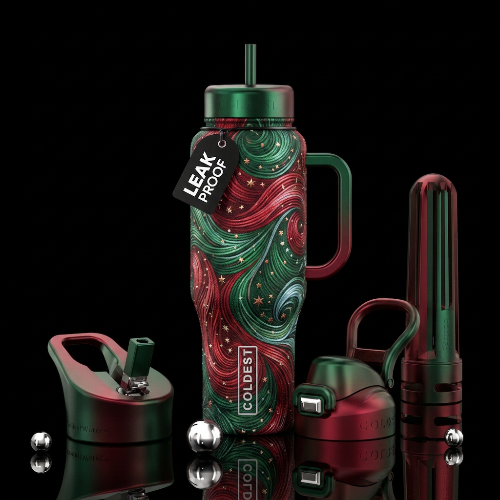 Christmas winds water bottle design