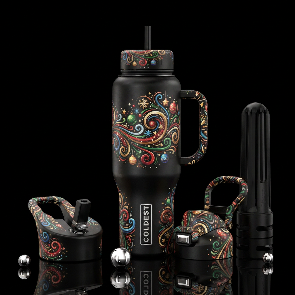 Christmas winds water bottle design