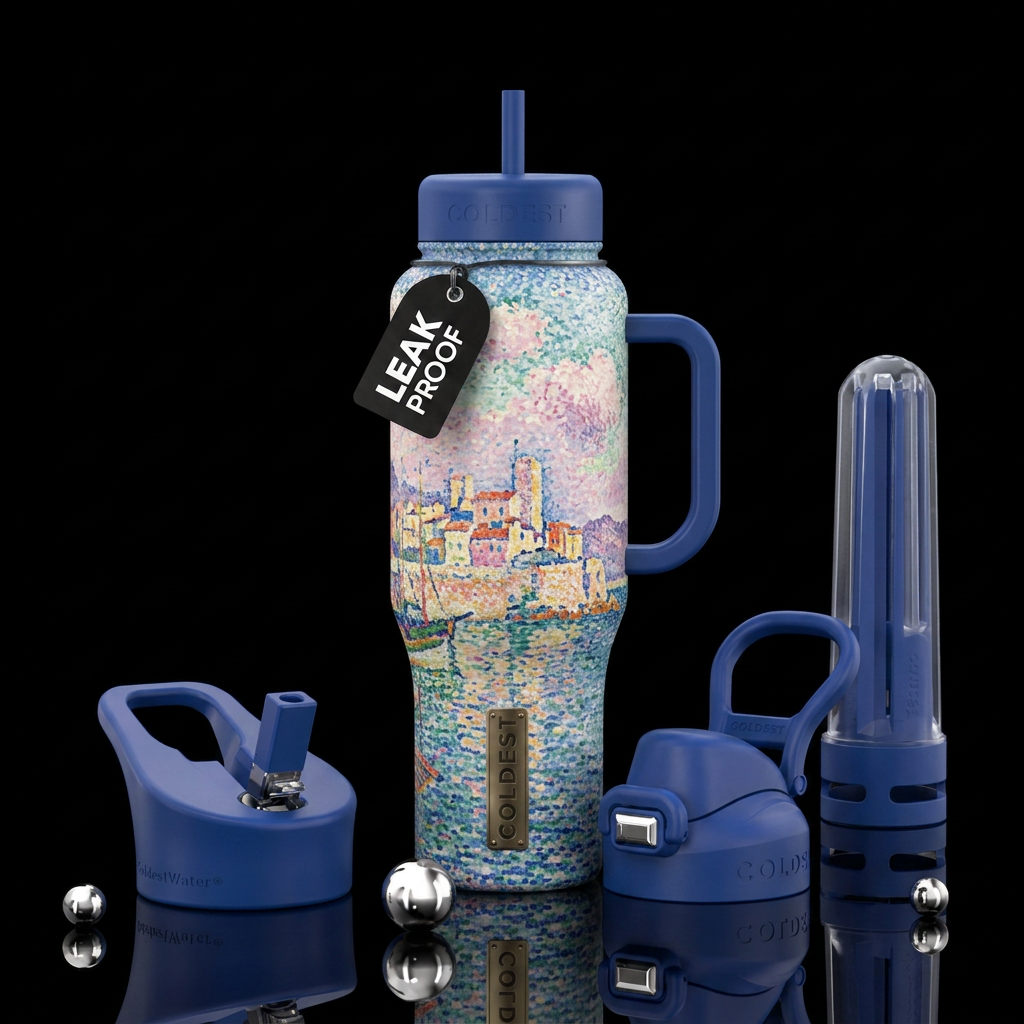 Antibes, the Pink Cloud - Paul Signac water bottle design