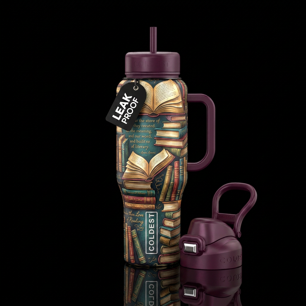 Love of Reading water bottle design