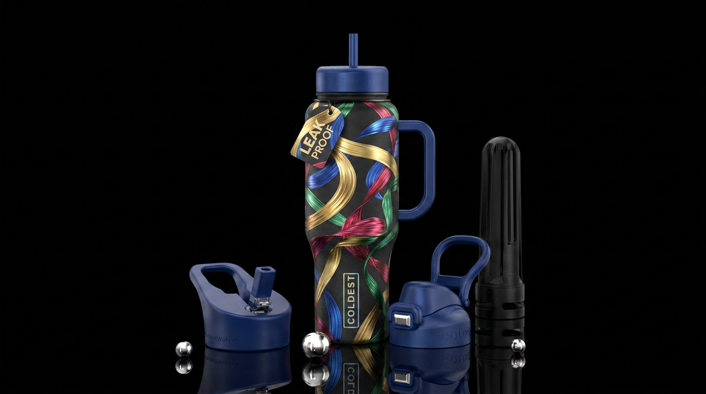 Ribbons water bottle design