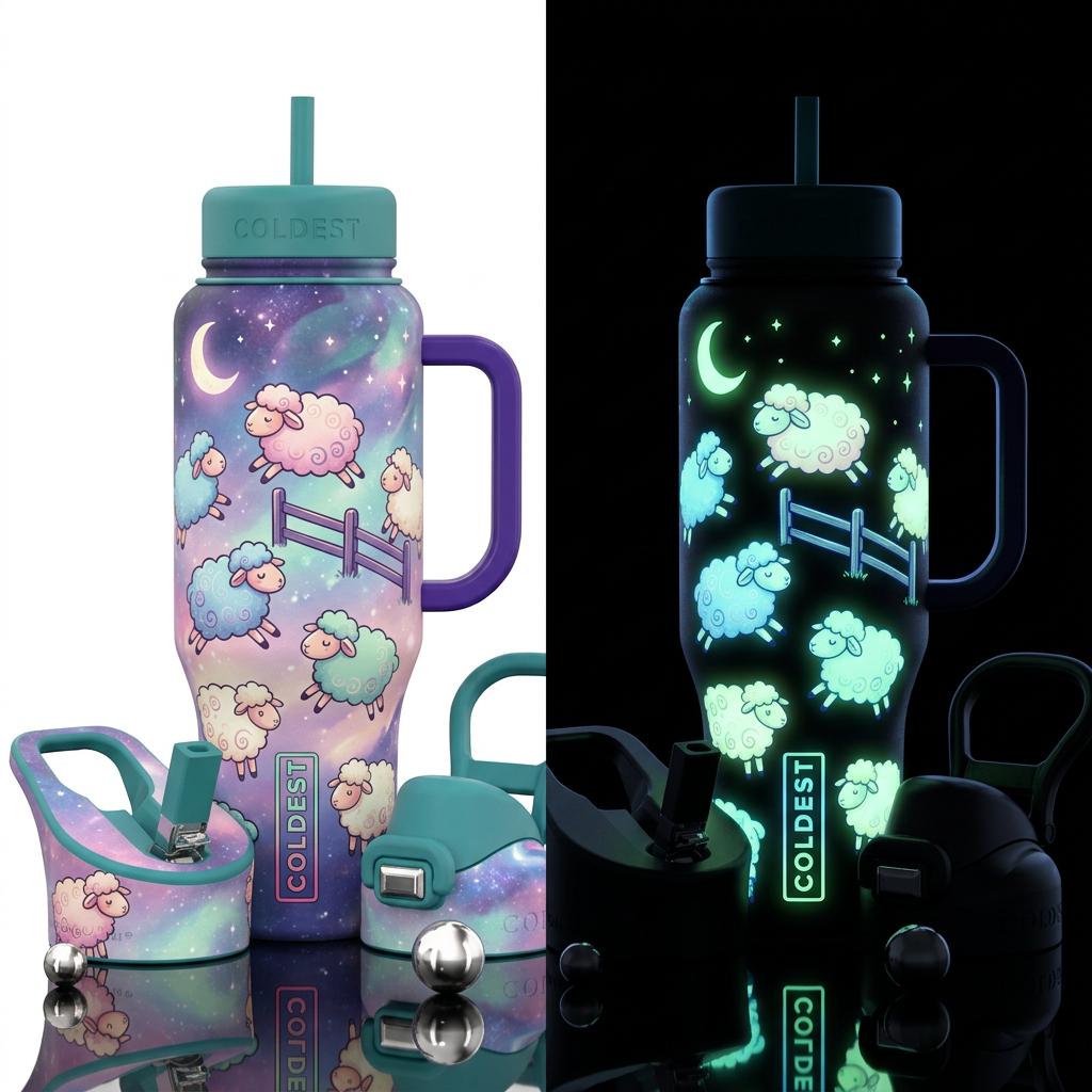Counting sheep water bottle design