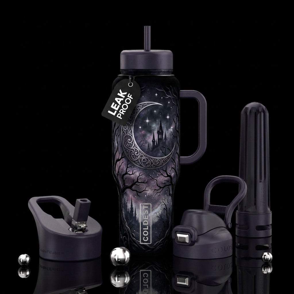 Dark mysteries water bottle design