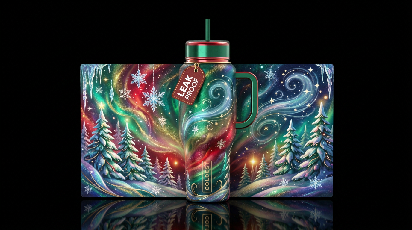 Christmas air water bottle design
