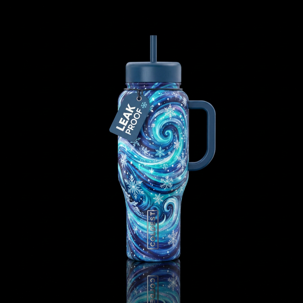 Let it snow water bottle design