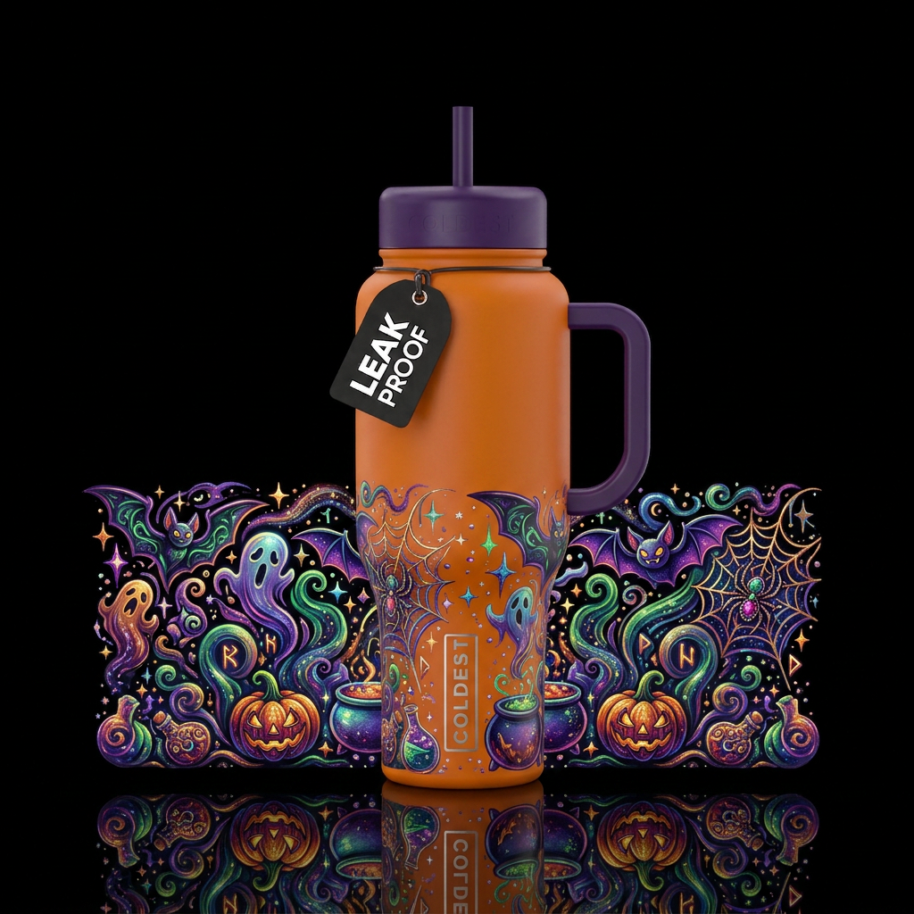 Halloween madness water bottle design