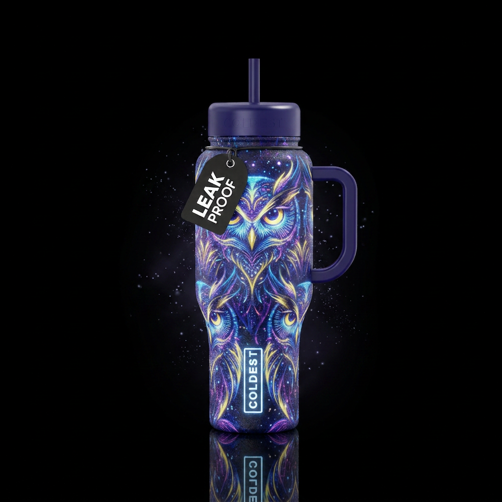 Owls water bottle design