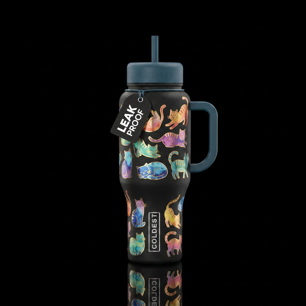 Cats water bottle design